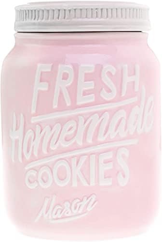 Pink Ceramic Mason Jar Cookie Jar-držite kolačiće & peciva svježe sa hermetičkim poklopcem-Handy