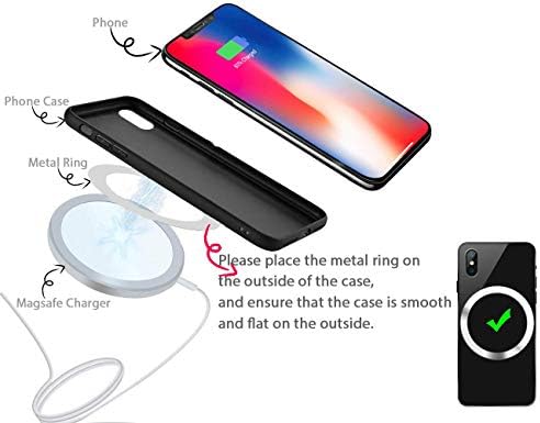 WYNK Magnetic Wireless Charger univerzalni metalni prstenovi 6 kom kompatibilni za Apple Magsafe Charger,