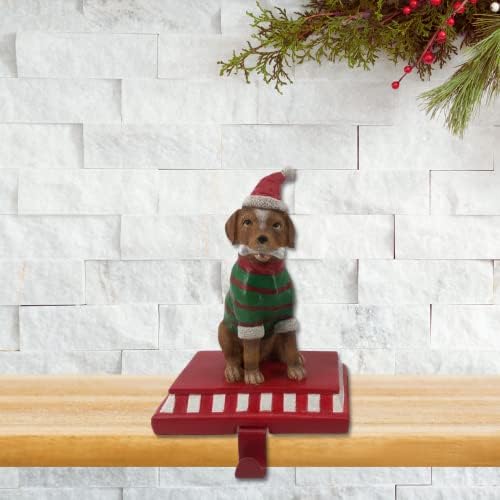 Comfy sat 9 Polyresin pas za čarape za božićnu dekoraciju, zelena, zimska zbirka odmora