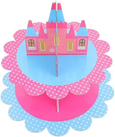 Bestoyard Cookie Platter 2-tier Cupcake postolje Castle Oblik tortar Server Desert Tower Princess Tea Part