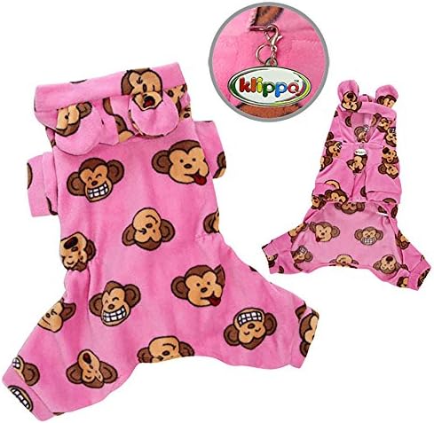 Klippo PET Predivan blesav majmunski rupski pas pidžama / bodi sa kapuljačom Boja: ružičasta, veličina: