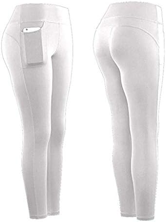 Tantisy ženske Casual fitnes pantalone za podizanje bokova za jogu sa džepovima jednobojne teretane aktivne