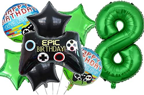 Kungoon 8. rođendan Gamer Party Balloons, Video Game Controller Baloni za dječake, 8pcs Igra