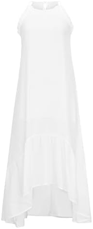 Ženska ljetna Maxi haljina Ležerne boho haljine za špagete bez rukava od šifona haljine sa