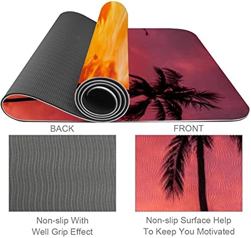 Sunset tropska plaža Palma Extra Thick Yoga Mat-Eco Friendly Non - slip Vježba & ; fitnes