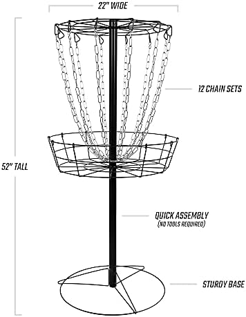 Dinamički diskovi Kompaktni regrutni disk GOLF Target | Frisbee Golf Basket | 12 lanački prenosni