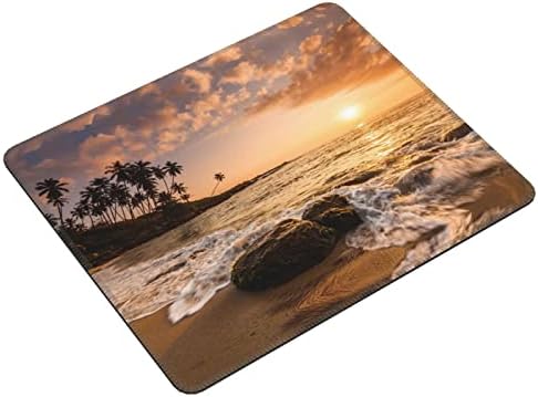 Plaža zalazak sunca jastuk za miša sa šivenom rubom, neklizajuća gumena baza Mousepad, za laptop, računar