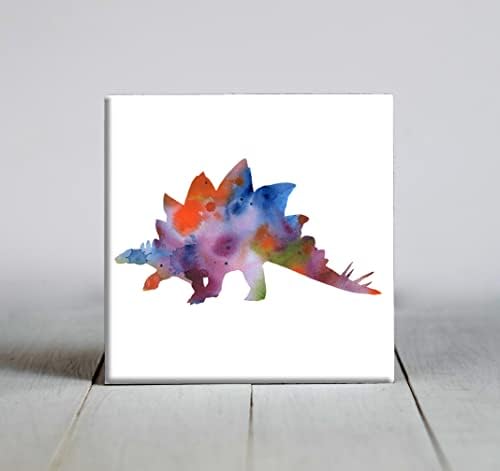 Stegosaurus Apstraktna Akvarelna Umjetnost Dekorativna Pločica