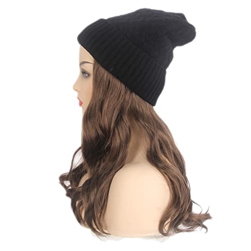 Yfqhdd perika ženska duga kosa sa kapuljačom crna pletena kapa perika duga kovrdžava smeđa perika