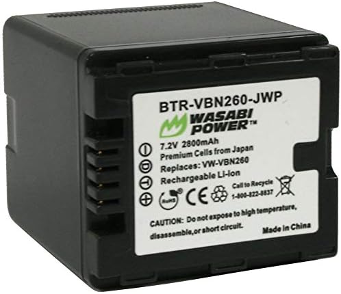 Wasabi Pokreta baterija za Panasonic VW-VBN260 i Panasonic HC-X800, HC-X900m, HC-X910, HC-X920, HC-X920m,