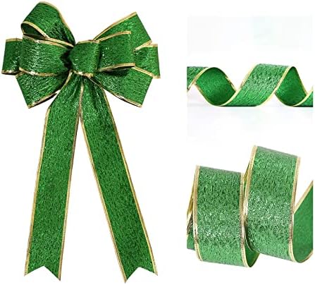 Dbylxmn Prvi ukrasi za zabavu Irski odmor zeleni zabavni ukras 5cm zelena zlatna vrpca DIY luk irski čvor