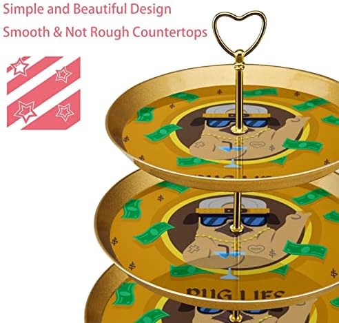 Troieredna stalka za desert Cupcake Voće ploča Plastična držač za prikaz za displej za vjenčanje za rođendan