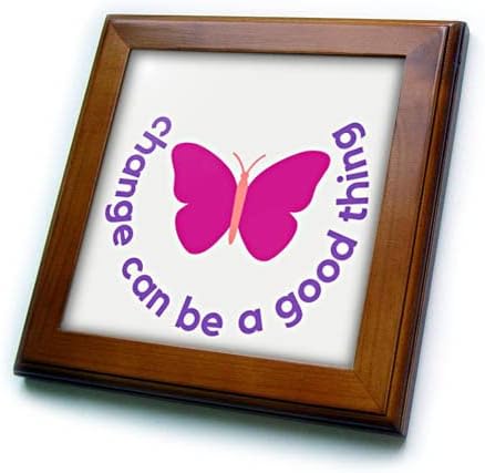 3drose slika ružičastog leptira sa tekstom promjene može biti dobra stvar-uramljene pločice