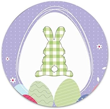 Okrugli metalni znak vempa Sretan uskršnji dan sa jajima ljubičasta kružna uskršnja dekor potpisuje