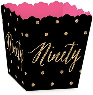 Velika tačka sreće Chic 90. rođendan - ružičasta, crna i zlatna - zabavna mini usluga - Rođendanska zabava