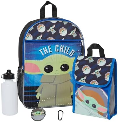 RALME Star Wars Mandalorian Baby Yoda ruksak Set za djecu, 16 inča sa torbom za ručak i flašom vode