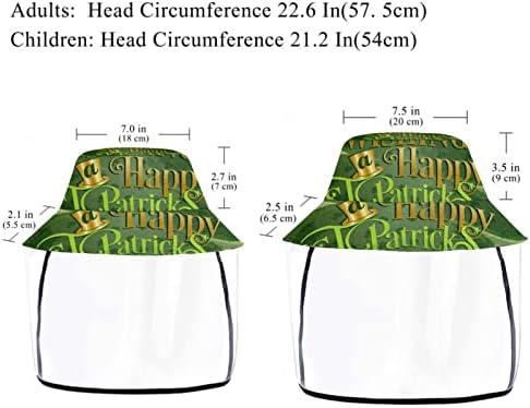 Zaštitni šešir za odrasle sa štitom za lice, ribarski šešir protiv sunčeve kape, Dan St. Patricka Zelena