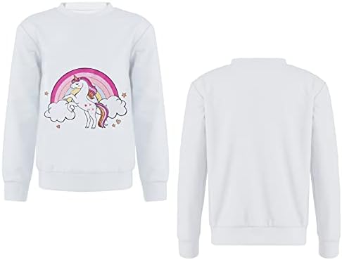 Jizyo Kids Girls Cotton Dukseri s dugim rukavima sjajni crtani konjski print pulover Dukseri