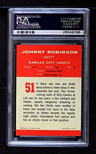 1963. Fleer 51 Johnny Robinson Kansas Chiefs PSA PSA 7.50 Šefovi LSU