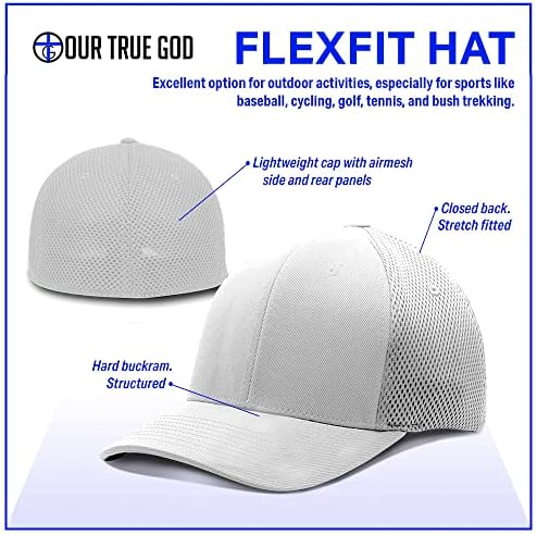 Naš pravi bog prelazi donji lijevi lijevi zakrpa FlexFit šešir - bejzbol kapa muškarca prozračna fleksibilna