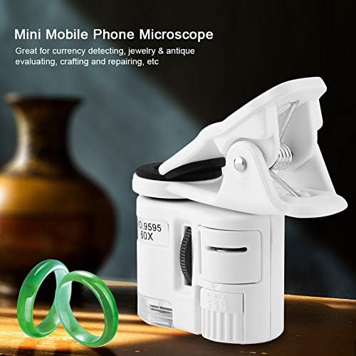 9595w 60x lupa, LED UV svjetlo Mini mikroskop za mobilni telefon, mikroskop za mobilni telefon za mikroskop