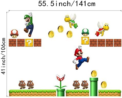 SchwartScount-super mario braćo zidne naljepnice - Super Mario izgradi scenu vinilnih zidnih naljepnica