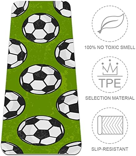 Siebzeh Sport football Pattern Green Premium Thick Yoga Mat Eco Friendly Rubber Health & amp; fitnes non Slip