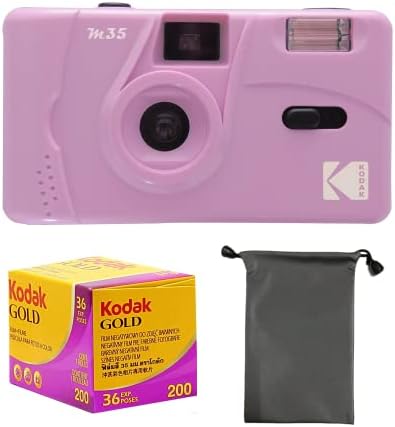 Kodak M35 35mm filmska kamera za višekratnu upotrebu, bez fokusa, ugrađena u snažan Blic, paket sa
