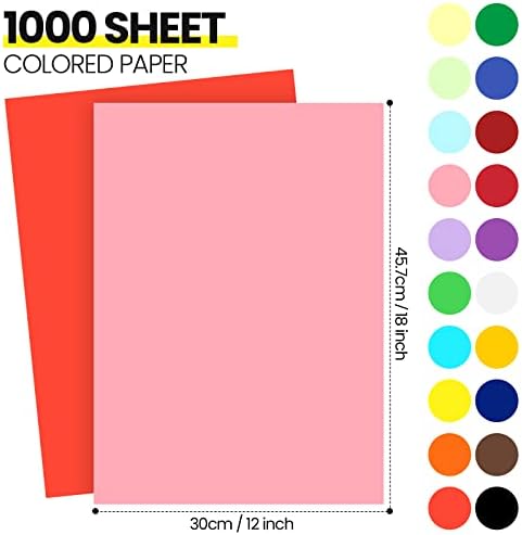 500 komada građevinski papir Bulk 12 x 18 školski materijal lagani papir u boji umjetnosti za