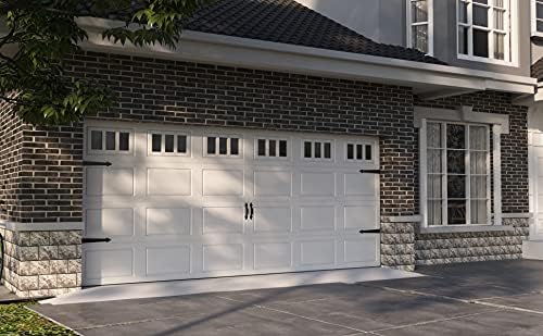 Zekoo garažna vrata magnetski ukrasni hardverski komplet, 4 šarke 2 ručke za nosače vrata za 1 garaža