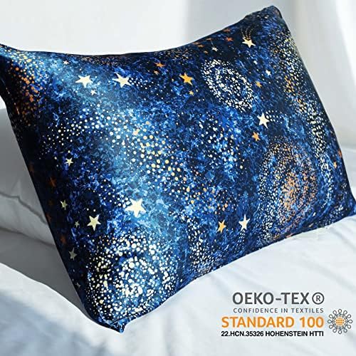 FELSIK mornarsko plavo Galaxy Ispis svilena jastučnica za kosu i kožu - kraljica 20 x30, 22 mOMME mulberry svileni zvjezdani nebo Ispis jastučnici s patentnim zatvaračem