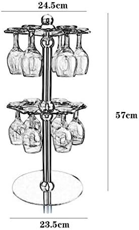 XJJZS dvostruki viseći držač čaša od nerđajućeg čelika rotirajući držač čaša za vino držač čaša
