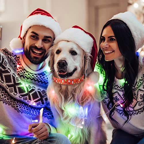 Daluz Božićna ovratnica, svečani božićni ovratnik za pse sa santa snjegovinskim ležećim božićnim