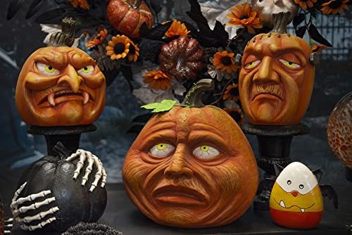 Boston International Halloween Pumpkin Face Spooky Stolni Ukrasi, 6 Inča, Lucifer Očnjak