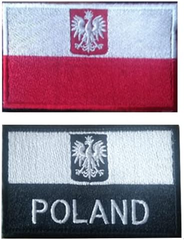 2pcs Poljska zastava vezene zakrpe za vez platch patch batge kuka i petlja vezena zakrpa