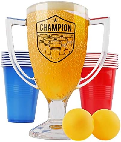 Champion Glass Trophy Beer Pong Set sa 14 šoljica i 2 Lopte