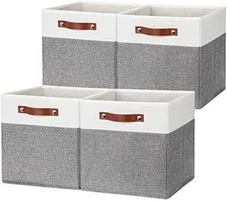 Dullemelo Sklopivi kanti, 12x12 Kabine za odlaganje kocke s ručkama za skladištenje odjeće Knjige, kocke za skladištenje tkanine za organiziranje organskih objekata za spavaću sobu