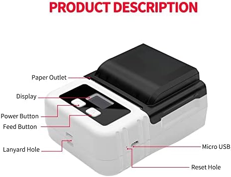 N / A Termalni štampač Ručni naljepnica Printera 20-50 mm Širina papira Višestruki jezik Ispis