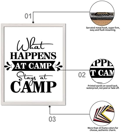 Pozitivni citati Rustikalni stil drveni znakovi sa avanturističkom temom Što se događa u kampu u kampu Bijeli