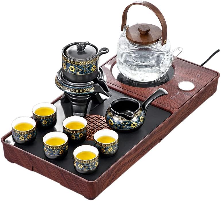 Postavljen set za čaj Početna Mala čajna tabor za čajnik Integrisani čaj ladica 茶具 套装 家用 小 茶 台 烧 水壶 一体 茶盘