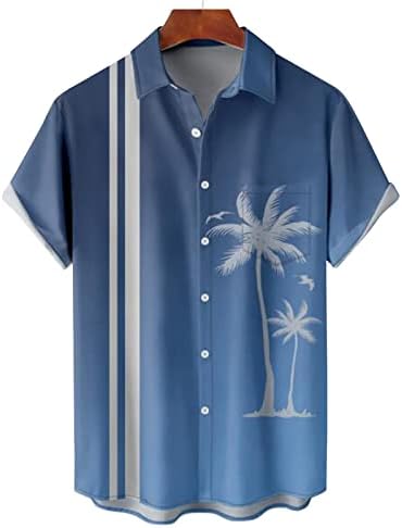 Zpervoba muški tiskani havajske majice s kratkim rukavima majica na plaži za majicu za muškarce za muškarce