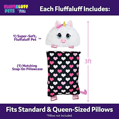 Fluffaluff Kućni ljubimci, Snap na i sa jastučnice, standardne i kraljice jastuke, udobne, ugodne, kompaktne, super meke, tople, jastuke, 3FT.- jednorog
