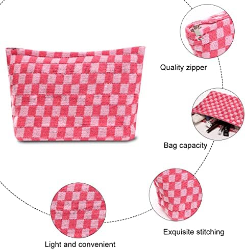 Aoekaff kozmetičke torbe za žene, velike Y2K torbe za šminkanje za putovanja estetske pletene torbice