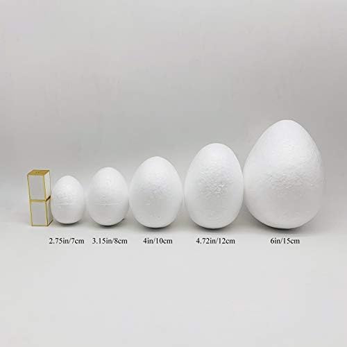 Crafjie pjena jaja 15pcs 3,15 inčni bijeli obrtni jaja glatka za proljetni uskršnji Halloween Božićni zanat za