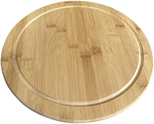 Prirodna kuhinja okrugla bambusova Tacna za sečenje ploče za serviranje sa žljebom za sečenje seckanja sira