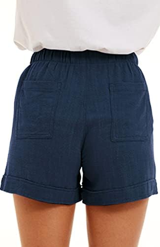 KINSWT kratke hlače za žene Ležerne ljetne elastične vezice udobne kratke hlače u džep