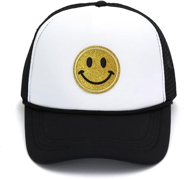 Glitter Smile Face Hat Cap Happy Face Preppy šeširi Osmjehnu bejzbol kapu za žene
