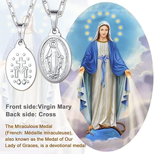 U7 Djevica Marija ogrlica 18k pozlaćena Žene / Muškarci hrišćanski nakit krst čudesna medalja Privjesak Ogrlica
