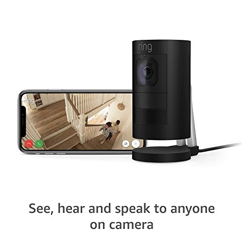 Prsten Stick Up Cam Elite, napajanje preko Ethernet HD sigurnosne kamere s dvosmjernim razgovorom, noćnim vidom, radi s Alexa - crna