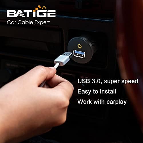 Batige USB 3,0 i 3,5 mm nosač za ispiranje automobila 3,5mm + USB3.0 AUX Extension crtica vodootporna kabla za automatsko kućište za auto i motocikl 1ft
